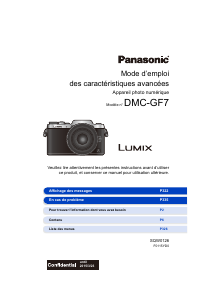 Mode d’emploi Panasonic DMC-GF7EF Lumix Appareil photo numérique