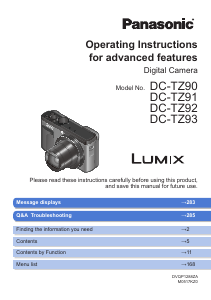 Manual Panasonic DC-TZ92EB Lumix Digital Camera
