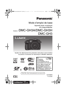 Mode d’emploi Panasonic DMC-GH3HEF Lumix Appareil photo numérique