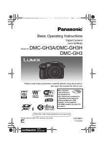 Manual Panasonic DMC-GH3HEB Lumix Digital Camera