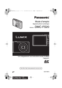 Mode d’emploi Panasonic DMC-FS20 Lumix Appareil photo numérique