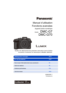 Mode d’emploi Panasonic DMC-G70EF Lumix Appareil photo numérique