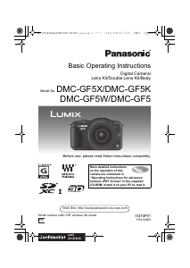 Manual Panasonic DMC-GF5EB Lumix Digital Camera