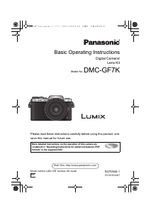 Manual Panasonic DMC-GF7KEB Lumix Digital Camera