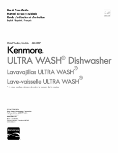 Manual de uso Kenmore 665.13255 Lavavajillas