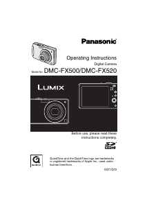 Manual Panasonic DMC-FX500 Lumix Digital Camera
