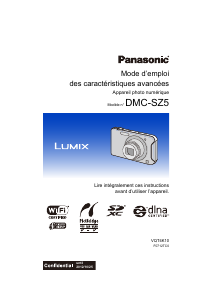 Mode d’emploi Panasonic DMC-SZ5EB Lumix Appareil photo numérique