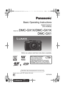 Manual Panasonic DMC-GX1KEB Lumix Digital Camera