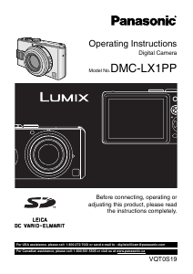Manual Panasonic DMC-LX1PP Lumix Digital Camera