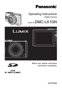 Manual Panasonic DMC-LX1GN Lumix Digital Camera