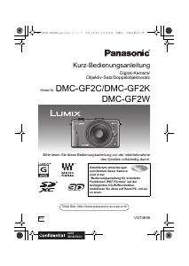 Bedienungsanleitung Panasonic DMC-GF2WEG Lumix Digitalkamera