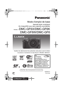 Mode d’emploi Panasonic DMC-GF6KEF Lumix Appareil photo numérique