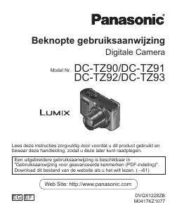 Handleiding Panasonic DC-TZ91EF Lumix Digitale camera