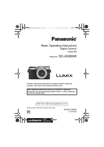 Manual Panasonic DC-GX800KEB Lumix Digital Camera