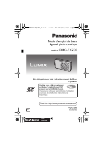 Mode d’emploi Panasonic DMC-FX700EG Lumix Appareil photo numérique