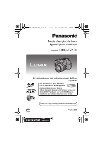 Mode d’emploi Panasonic DMC-FZ150EF Lumix Appareil photo numérique