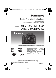 Manual Panasonic DMC-G3WEB Lumix Digital Camera