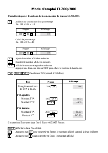 Mode d’emploi Lexibook EL700 Calculatrice