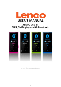 Manual Lenco XEMIO-760 BT Mp3 Player