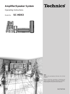 Manual Technics SC-HDX3 Speaker