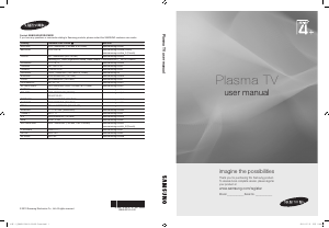 Handleiding Samsung PS50C490B3W Plasma televisie
