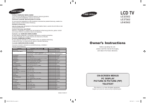 Mode d’emploi Samsung LE40S67BD Téléviseur LCD