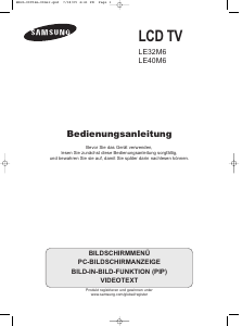 Bedienungsanleitung Samsung LE32M61B LCD fernseher
