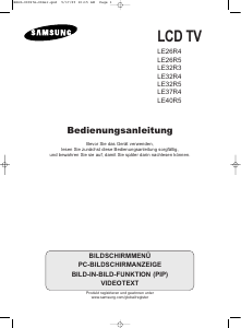 Bedienungsanleitung Samsung LE32R31S LCD fernseher