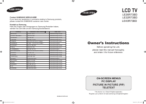 Bedienungsanleitung Samsung LE40R73BD LCD fernseher