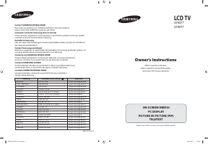 Manuale Samsung LE40F71B LCD televisore