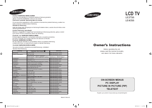 Manual Samsung LE40S61B LCD Television