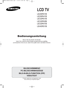 Bedienungsanleitung Samsung LE26R51BH LCD fernseher