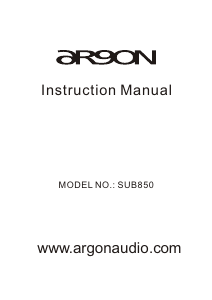 Manual Argon Sub850 Subwoofer