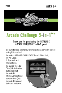 Manual Hasbro Beyblade Arcade Challenge 5-in-1