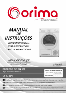 Manual Orima ORC 81 Máquina de secar roupa