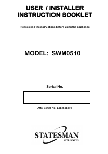 Handleiding Statesman SWM0510 Wasmachine