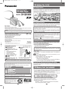 Manual Panasonic SV-SD100V Mp3 Player
