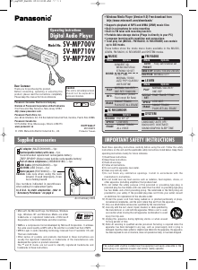 Handleiding Panasonic SV-MP710V Mp3 speler