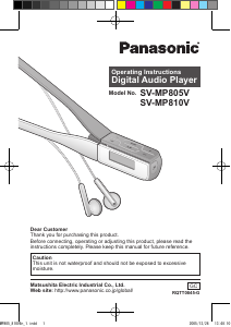 Manual Panasonic SV-MP805V Mp3 Player