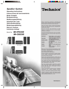 Manual de uso Technics SB-HTS250 Altavoz