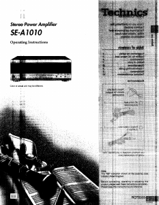 Manual Technics SE-A1010 Amplifier