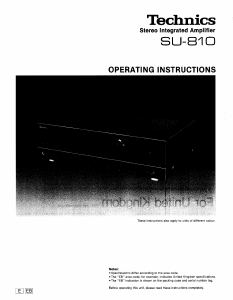 Manual Technics SU-810 Amplifier