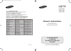 Manual Samsung LE32T51B LCD Television