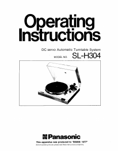 Manual Panasonic SL-H304 Turntable