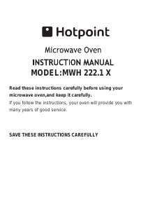 Handleiding Hotpoint MWH 222.1 X Magnetron