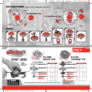 Manual Hasbro Beyblade Duotron Launcher Earth Virgo and Storm Capricorn