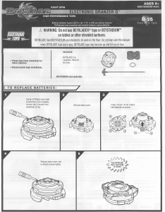 Manual Hasbro Beyblade Electronic Dranzer G