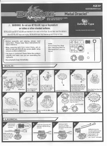 Manual Hasbro Beyblade Metal Draciel Vforce