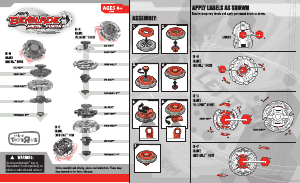 Manual Hasbro Beyblade Metal Fusion Dark Bull-Earth Eagle-Evil Gemios Tru