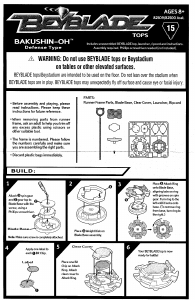 Manual Hasbro Beyblade Tops Bakushin-Oh